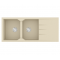 Νεροχύτης Γρανιτένιος Ένθετος Sanitec Ultra Granite 800 116 2B 1D (116X50) Ocra Βαρέως Τύπου με 2 Γούρνες και Μαξιλάρι